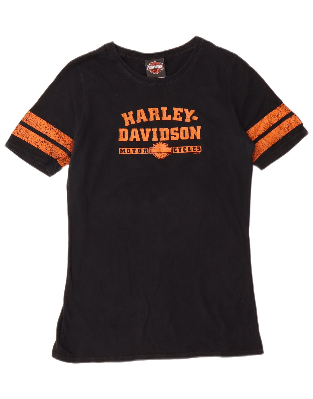 HARLEY DAVIDSON Camiseta gráfica para mujer Top UK 12 Mediano Algodón negro