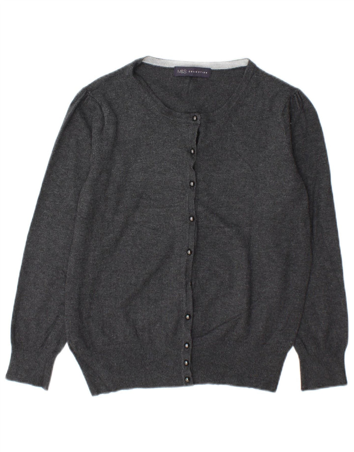 Marks & Spencer - Cárdigan para mujer, talla 10, viscosa gris pequeña