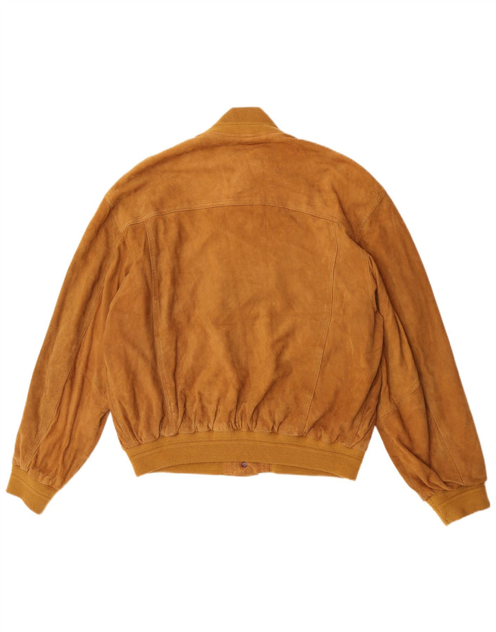 Vintage hombres ante bomber chaqueta IT 52 XL cuero marrón