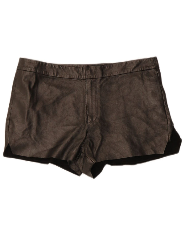Pantalones cortos de cuero para mujer All Saints W29 Medium Black