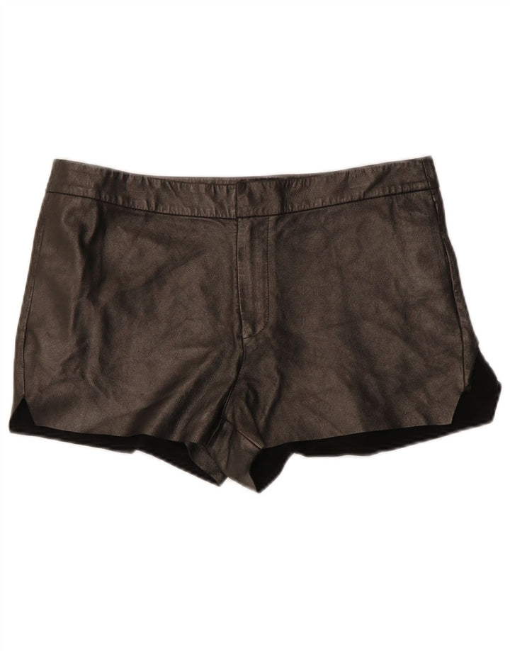 Pantalones cortos de cuero para mujer All Saints W29 Medium Black
