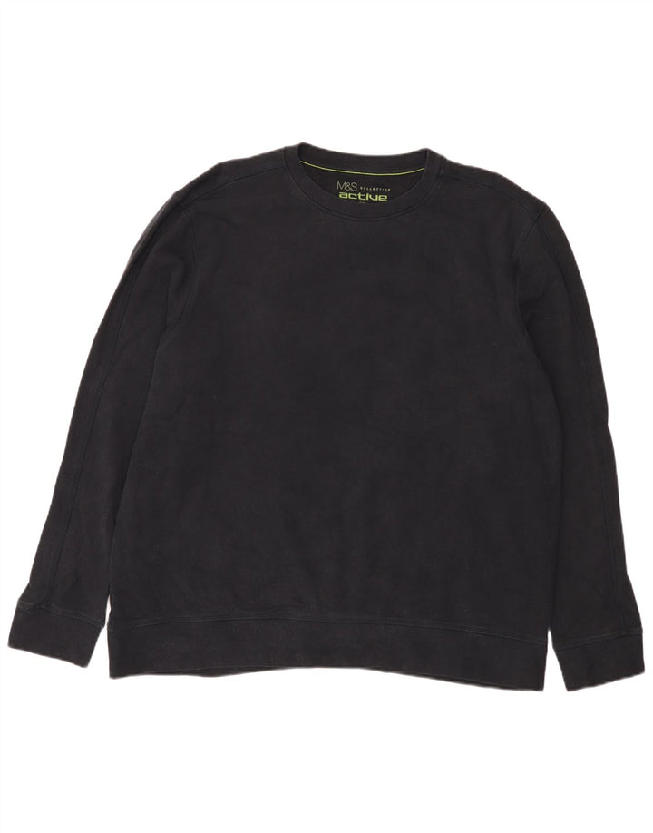 Marks & Spencer - Sudadera de corte regular para hombre, talla 2XL, algodón azul marino