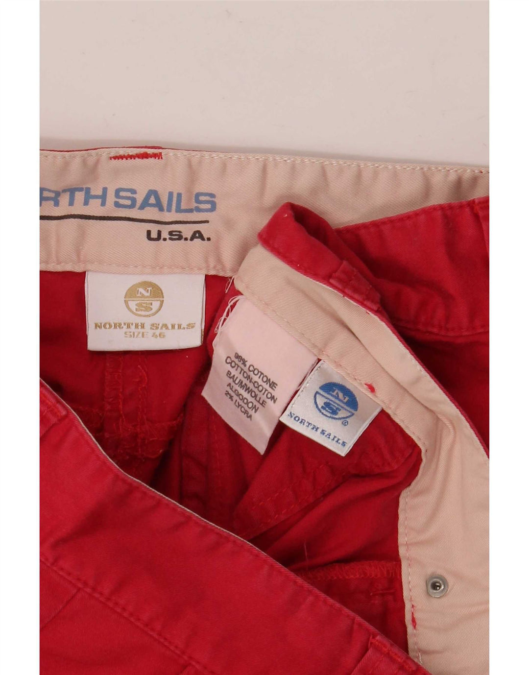 Pantalones cortos chinos para mujer North Sails IT 46 Large W32 Algodón rojo