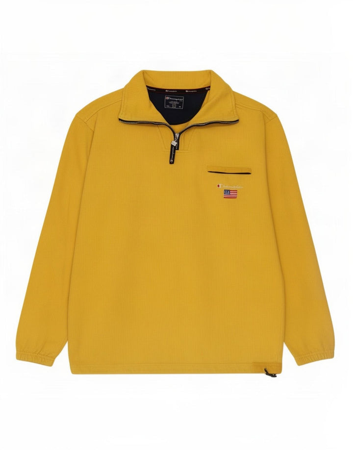 Champion Sudadera Con Cremallera Y Cuello Para Hombre Jersey Grande De Algodón Amarillo