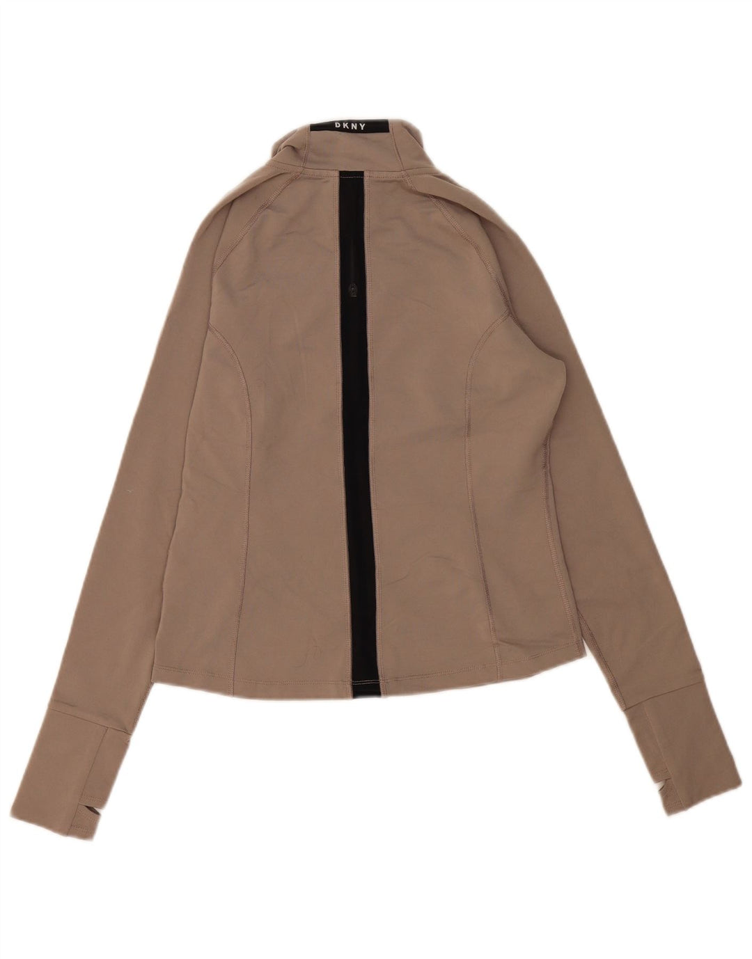 DKNY Chaqueta de chándal para mujer UK 10 Small Beige Colorblock Poliéster