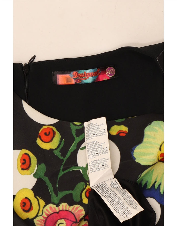 Desigual Vestido tubo gráfico EU 40 Poliéster floral negro mediano