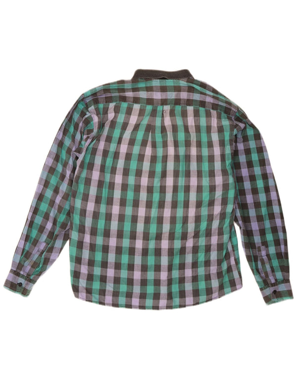 Camisa vintage para hombre XL algodón vichy multicolor