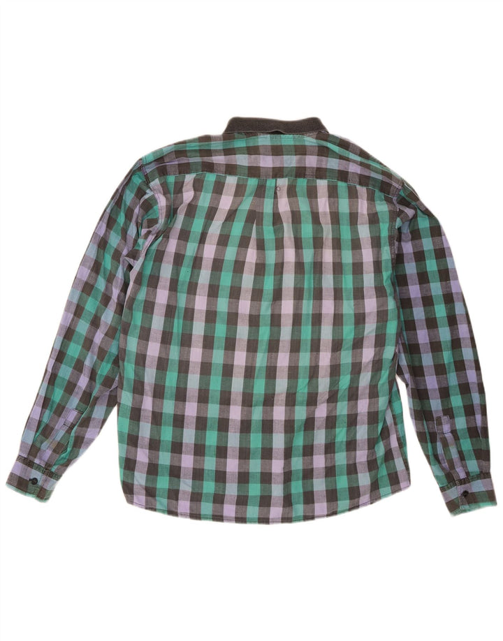 Camisa vintage para hombre XL algodón vichy multicolor