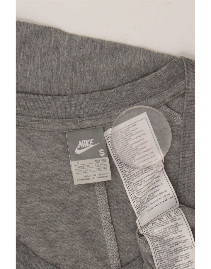 Nike Camiseta de manga larga para mujer UK 10 Small Gris Algodón