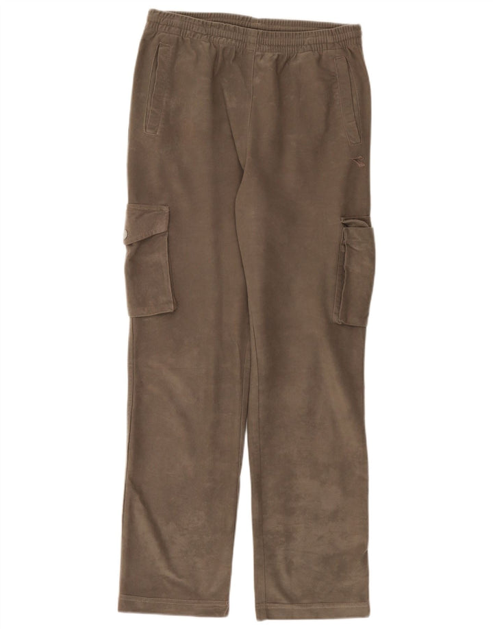 Diadora Pantalón De Chándal Cargo Velour Poliéster Gris Medio Hombre