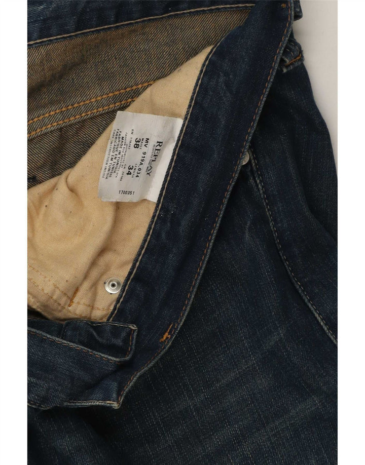 Replay Vaqueros Rectos Hombre W38 L29 Azul