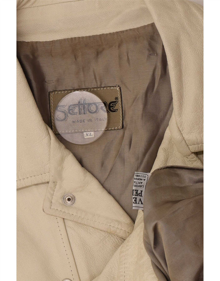 Settore Chaqueta de cuero para hombre UK 42 XL Beige