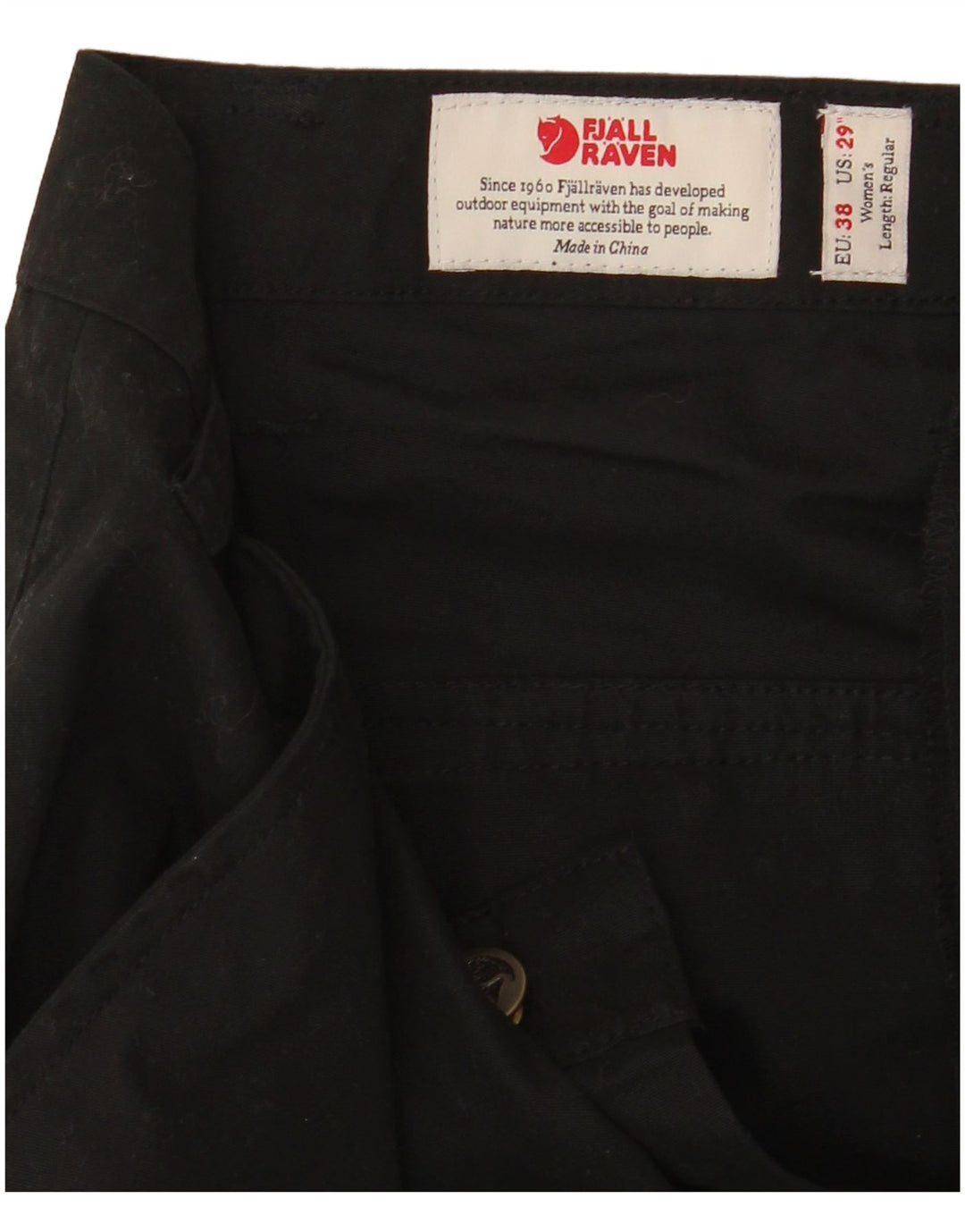 Fjall Raven Pantalones cargo rectos para mujer EU 38 Medium W29 L29 Negro