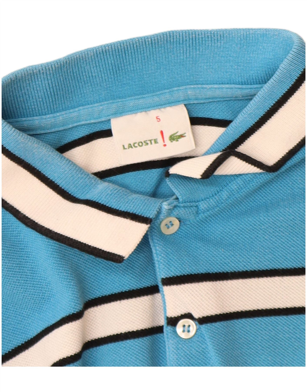 Polo Lacoste para hombre talla 5 grande algodón a rayas azules