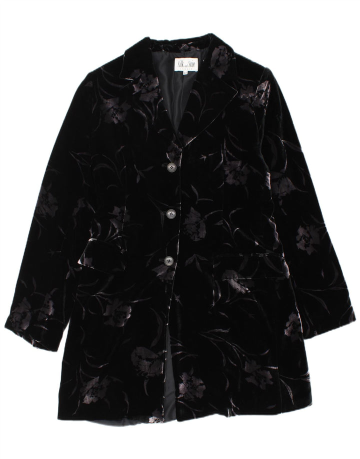 SILK AND SOIE Conjunto de 2 piezas de terciopelo con 3 botones para mujer IT 44 Medium Black Floral