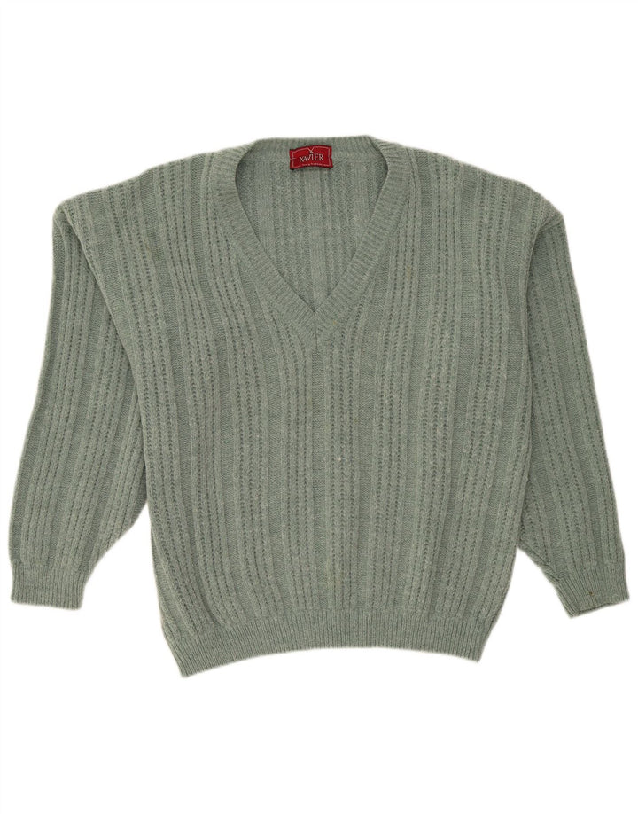 Xavier Hombre Jersey Con Cuello En V Jersey XL Lana Verde
