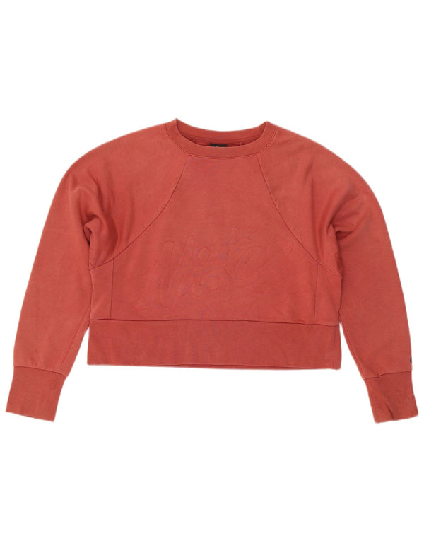 NIKE Mujer Dri Fit Sudadera con gráfico extragrande UK 6 XS Algodón rojo