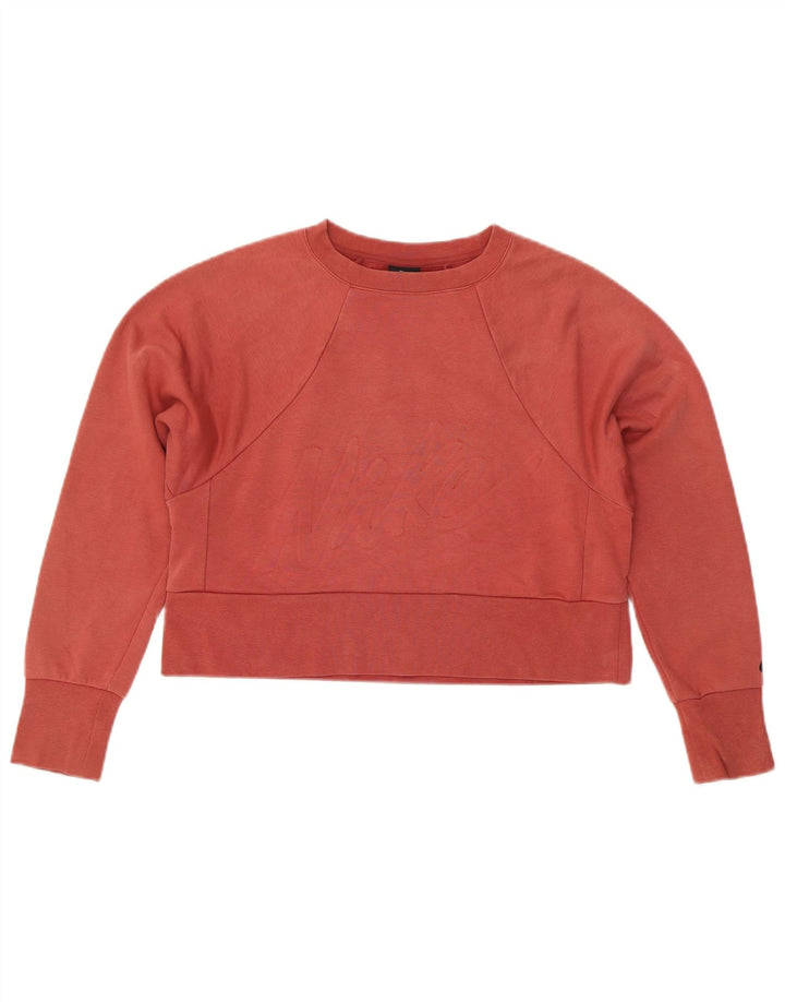 NIKE Mujer Dri Fit Sudadera con gráfico extragrande UK 6 XS Algodón rojo