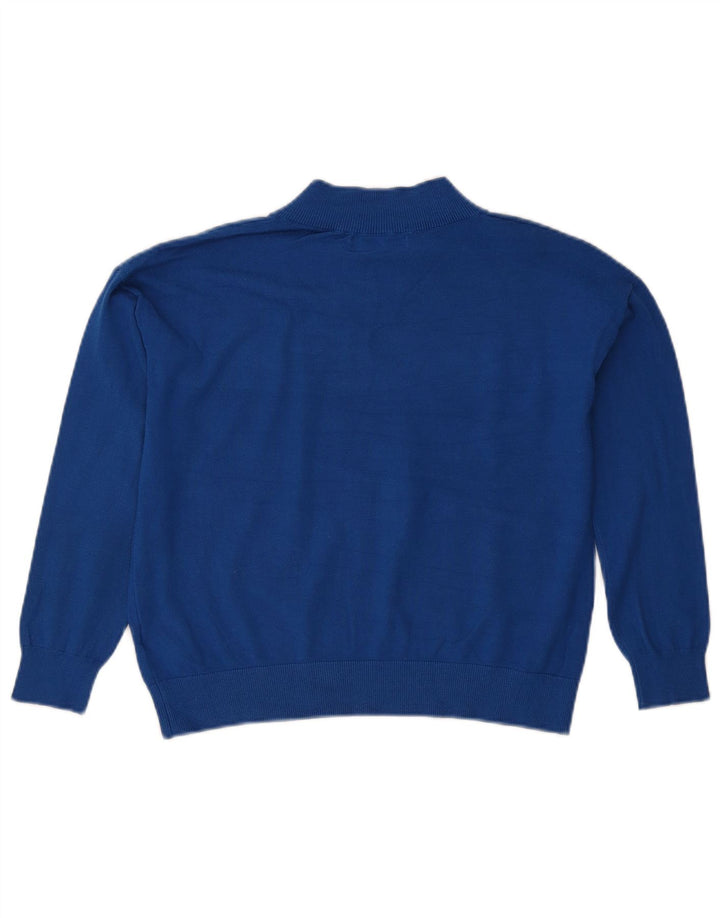 Marks & Spencer Suéter Corto con Cuello en V para Mujer UK 10 Small Blue