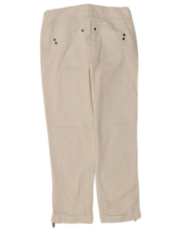 MINT VELVET Vaqueros recortados para mujer UK 10 Small W28 L25 Algodón blanco