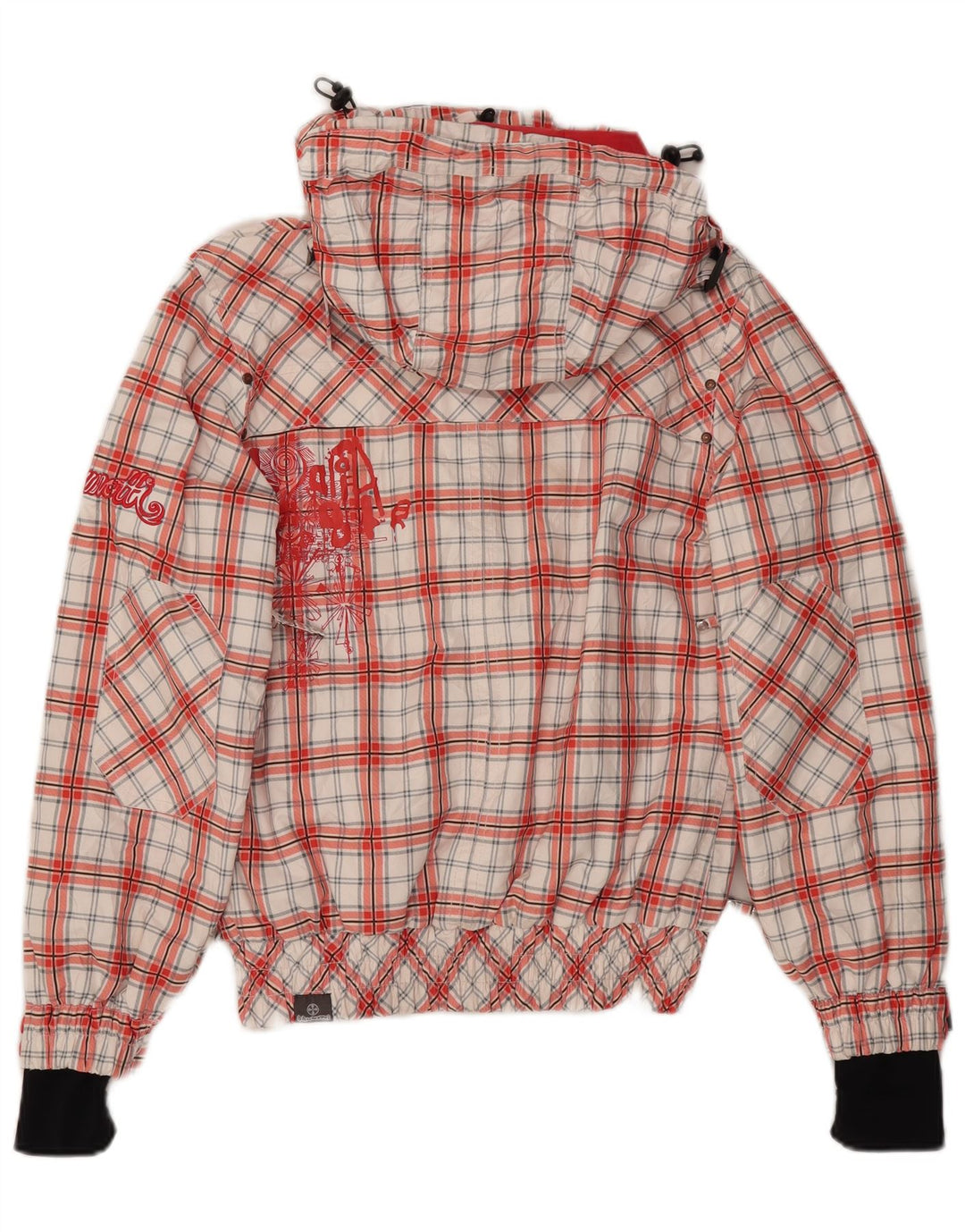 BRUNOTTI Chaqueta cortavientos con gráfico extragrande para mujer UK 10 Small Red Check