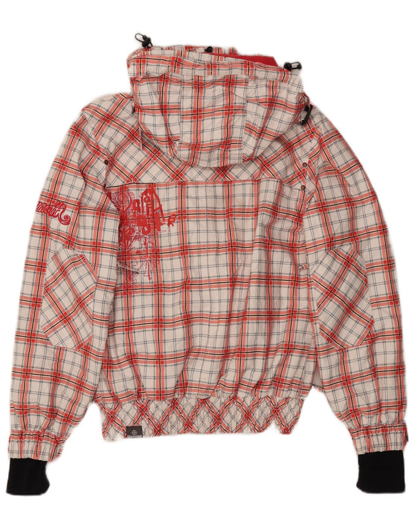 BRUNOTTI Chaqueta cortavientos con gráfico extragrande para mujer UK 10 Small Red Check