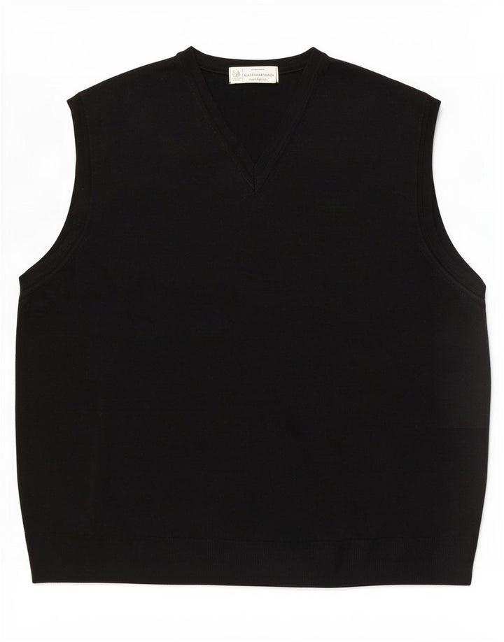 Marks & Spencer - Camiseta sin mangas para hombre, talla grande, color negro, lana virgen