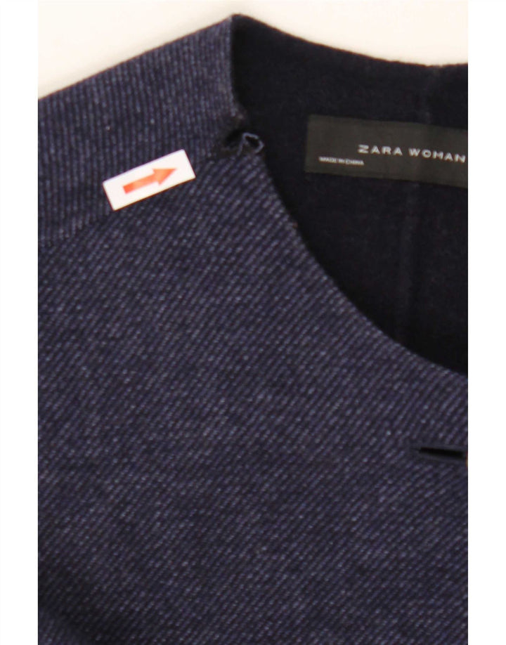 Zara Mujer Abrigo Extragrande UK 46 Grande Azul Marino