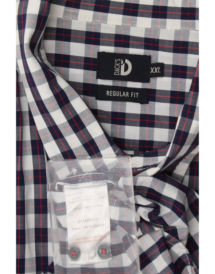 Dack's Camisa de corte regular para hombre, talla 2XL, algodón a cuadros azul marino