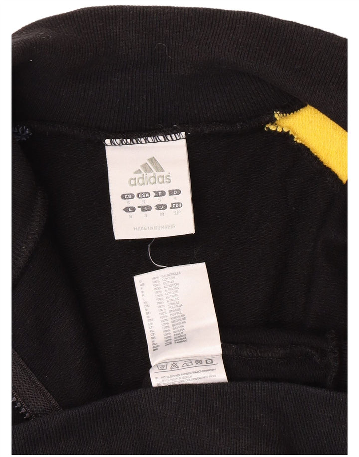 Adidas Hombre Gráfico Chándal Top Chaqueta Pequeña Negro Colorblock Algodón
