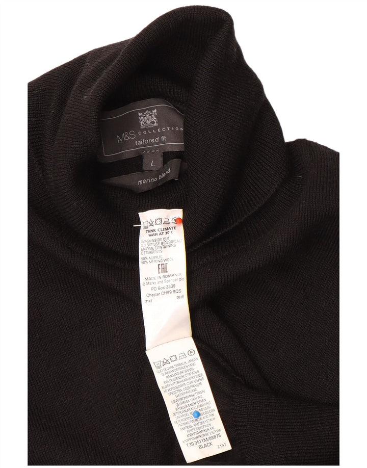 Marks & Spencer Jersey con Cuello Redondo para Mujer UK 46 Grande Negro