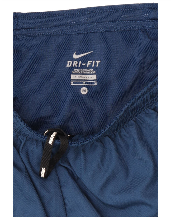 Nike Pantalones cortos deportivos de corte regular para hombre, color azul medio, poliéster deportivo