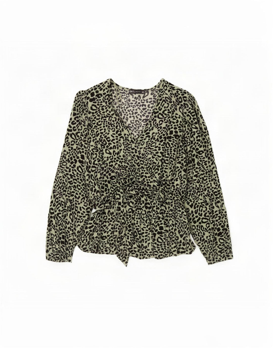 Marks & Spencer Blusa para Mujer Top UK 42 Estampado Animal Verde Medio