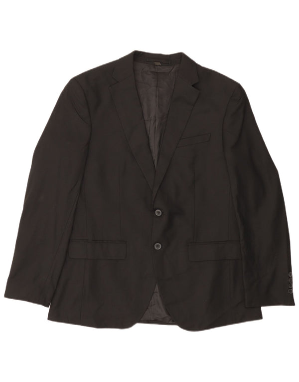 MARKS & SPENCER Chaqueta tipo blazer de 2 botones para hombre UK 40 Grande Poliéster negro