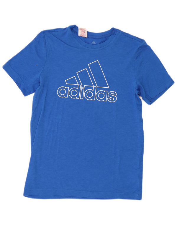 Adidas Chicos Climalite Graphic Camiseta Top 13-14 Años Grande Azul Poliéster