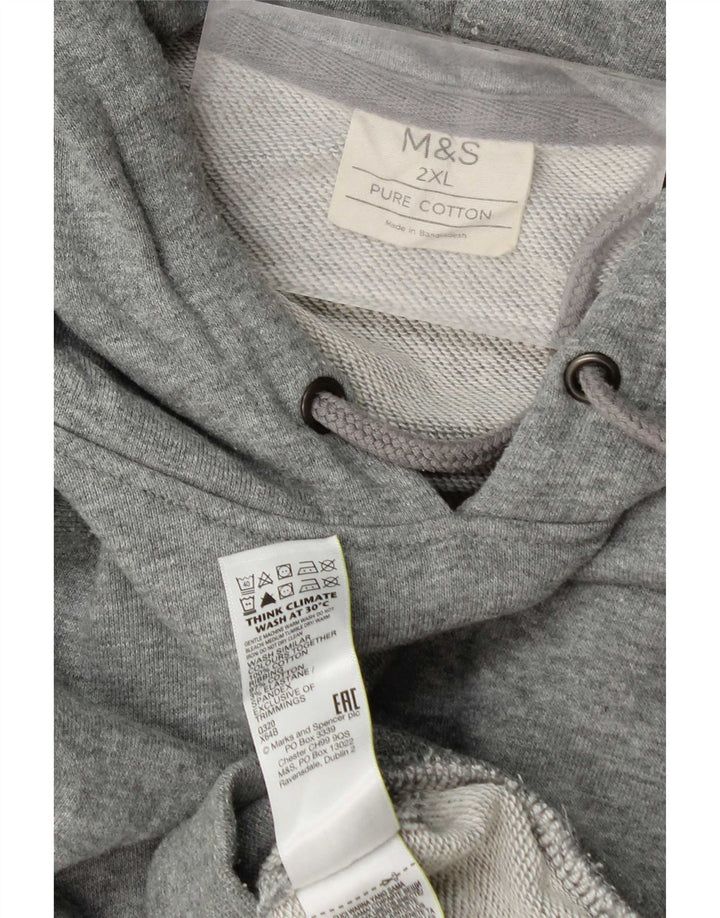 Marks & Spencer - Sudadera con capucha para hombre, talla 2XL, algodón gris