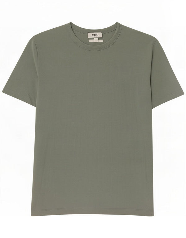 Cos Camiseta de corte regular para hombre Top de algodón verde medio