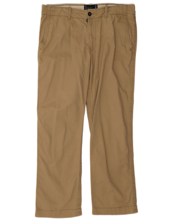 American Eagle Outfitters Pantalones chinos rectos para hombre W36 L32 Algodón beige