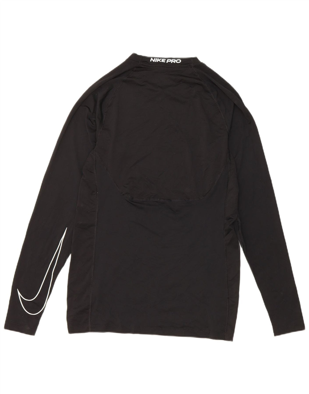 Nike Mens Dri Fit Slim Top manga larga poliéster negro pequeño