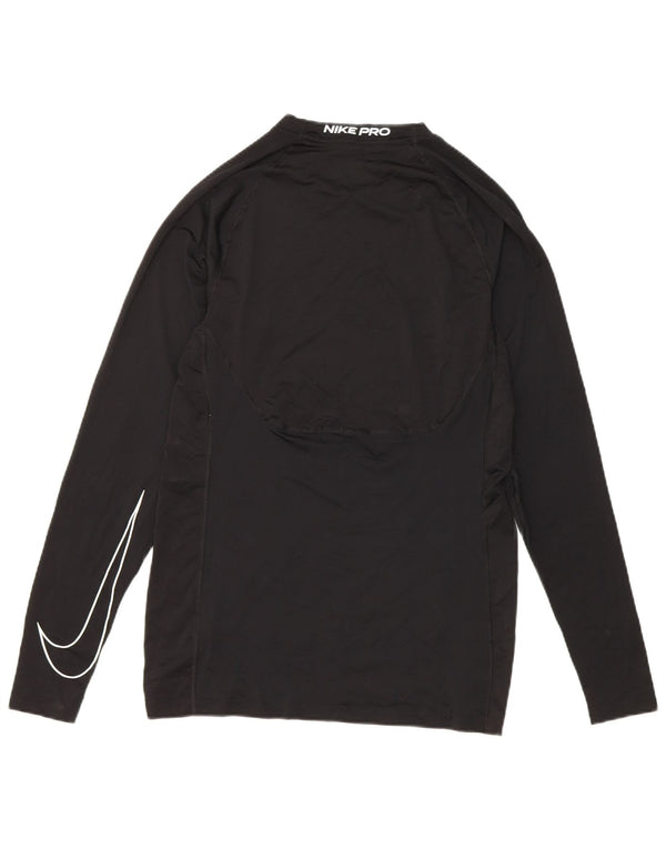 Nike Mens Dri Fit Slim Top manga larga poliéster negro pequeño