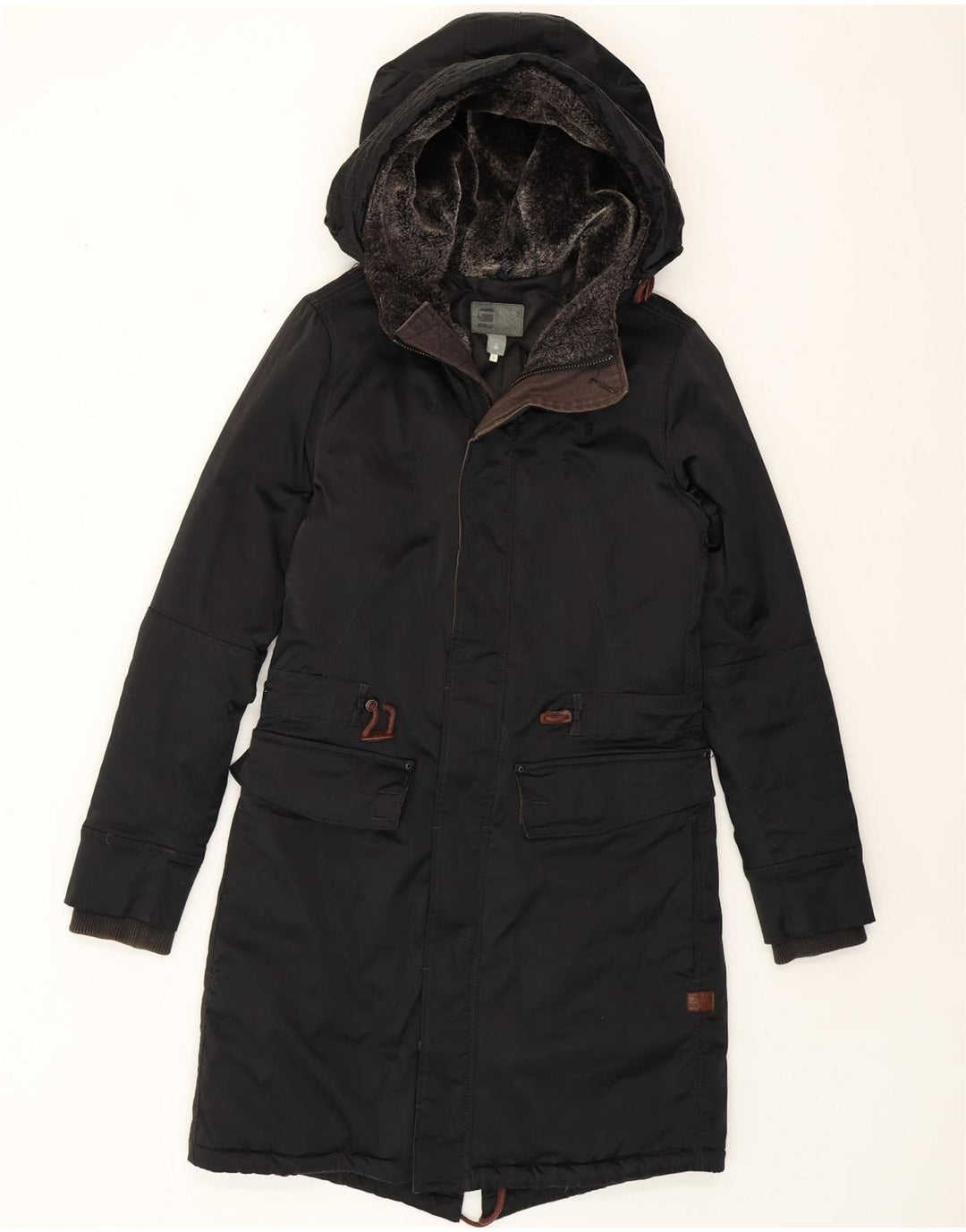 G-STAR Parka con capucha para mujer, talla 44, talla M, color negro