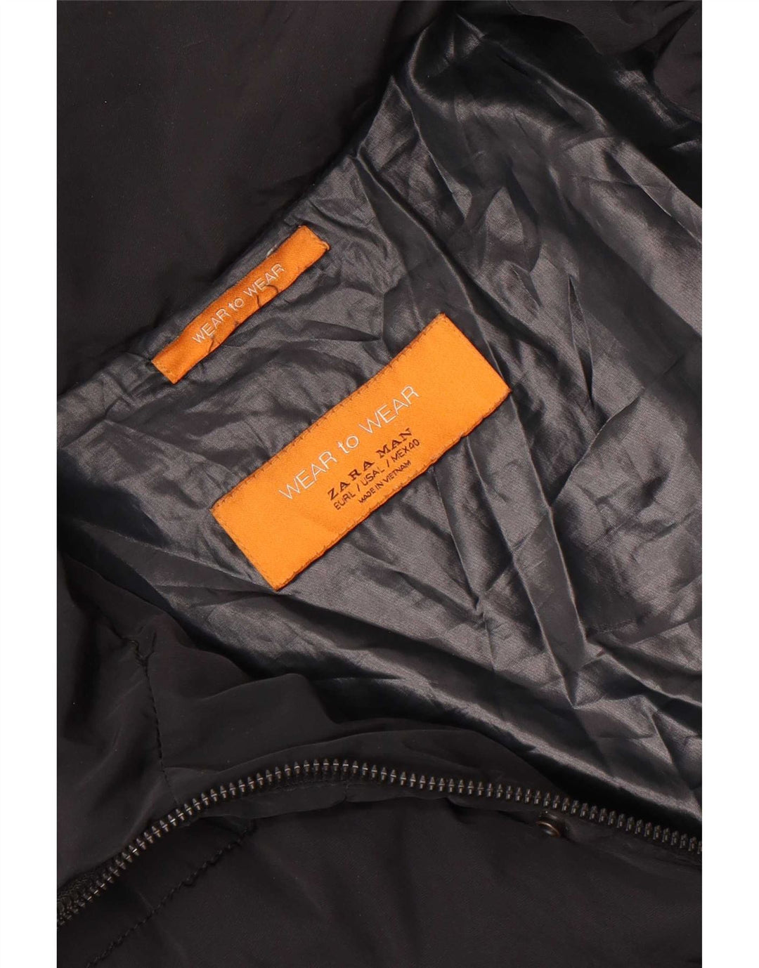 Zara - Chaqueta acolchada con capucha para hombre, talla 40, color negro