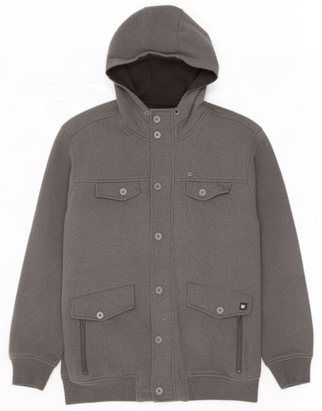 DC - Chaqueta utilitaria con capucha para hombre, talla 40, color gris