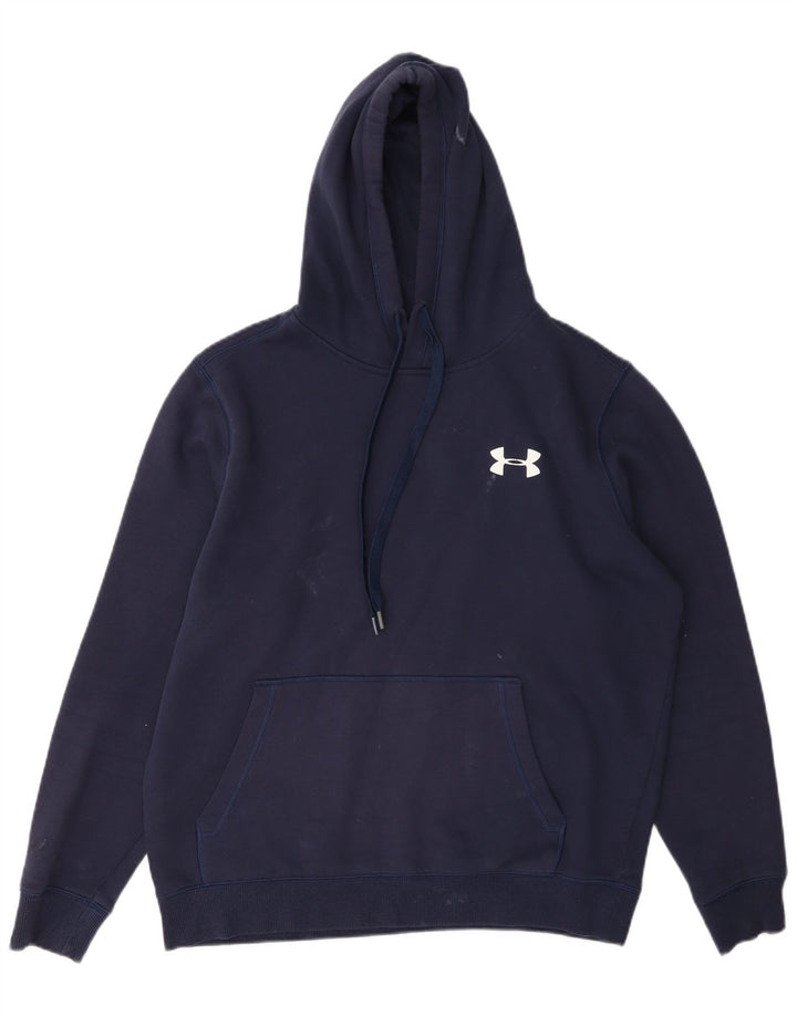 Under Armour Cold Gear Sudadera con capucha para hombre, jersey de algodón azul marino mediano