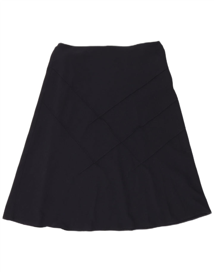Marks & Spencer Falda Acampanada para Mujer UK 18 XL W40 Poliéster Azul Marino