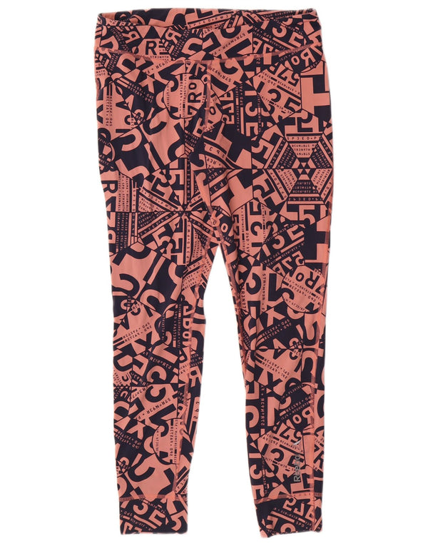 REEBOK Leggings gráficos para mujer ES 40/40 Grande Rosa Geométrico