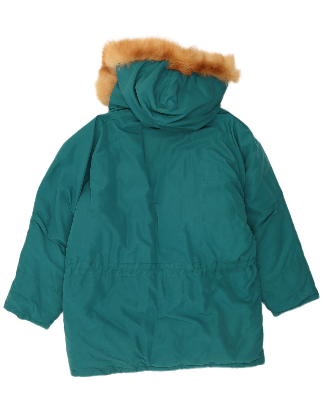 Vintage mujer chaqueta acolchada con capucha Reino Unido 18 XL poliéster azul