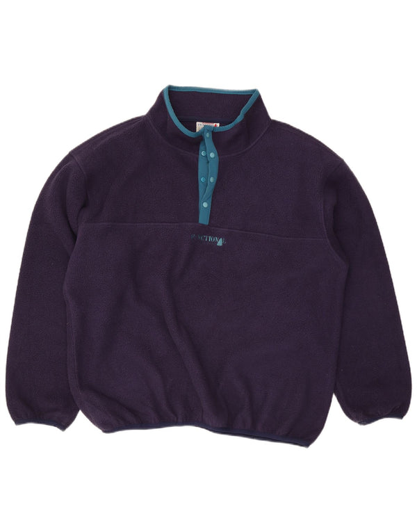 Murphy & Nye Jersey de forro polar con cuello de botón para hombre, 2XL, azul marino