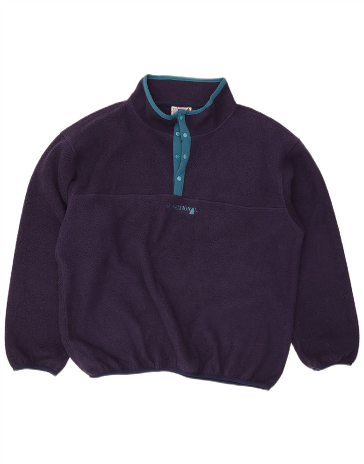 Murphy & Nye Jersey de forro polar con cuello de botón para hombre, 2XL, azul marino
