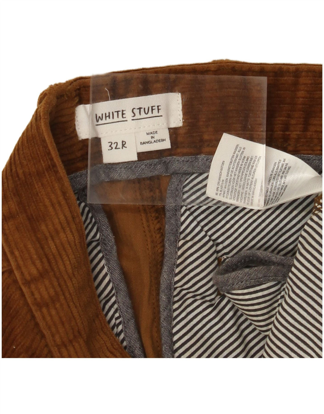 WHITE STUFF Pantalones de pana ajustados para hombre W32 L29 Algodón marrón